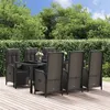 Image de vidaXL Ensemble à manger de jardin coussins 7pcs Noir Résine tressée, ensemble de salle à manger, ensemble de salle à manger 3185063