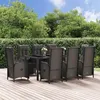 Image de vidaXL Ensemble à manger jardin 9pcs et coussins noir résine tressée, ensemble de salle à manger, ensemble de salle à manger 3185064