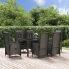 Image de vidaXL Ensemble à manger de jardin coussins 7pcs Noir Résine tressée, ensemble de salle à manger, ensemble de salle à manger 3185066