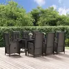 Image de vidaXL Ensemble à manger jardin 9pcs et coussins noir résine tressée, ensemble de salle à manger, ensemble de salle à manger 3185067