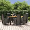 Image de vidaXL Ensemble à manger de jardin coussins 7pcs Noir Résine tressée, ensemble de salle à manger, ensemble de salle à manger 3185072