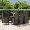 Image de vidaXL Ensemble à manger jardin 9pcs et coussins noir résine tressée, ensemble de salle à manger, ensemble de salle à manger 3185073