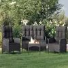 Image de vidaXL Ensemble à manger de jardin 4 pcs avec coussins noir, ensemble de salle à manger, ensemble de salle à manger 3185084
