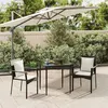 Image de vidaXL Ensemble à manger de jardin avec coussins 3 pcs Noir 3185095