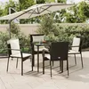 Image de vidaXL Ensemble à manger de jardin coussins 5pcs Noir Résine tressée, ensemble de salle à manger, ensemble de salle à manger 3185096