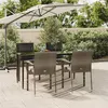 Image de vidaXL Ensemble à manger de jardin coussins 5 pcs noir et gris, ensemble de salle à manger, ensemble de salle à manger 3185104