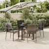 Image de vidaXL Mobilier à dîner de jardin et coussins 5 pcs noir et gris 3185114