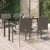 Image de vidaXL Mobilier à dîner de jardin et coussins 5 pcs noir et gris 3185139