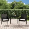 Image de vidaXL 3-delige Tuinset met kussens poly rattan zwart3185143