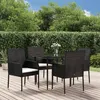 Image de vidaXL Ensemble à manger de jardin coussins 5pcs Noir Résine tressée, ensemble de salle à manger, ensemble de salle à manger 3185144