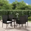 Image de vidaXL Mobilier à dîner de jardin et coussins 5pcs Noir Résine tressée 3185156