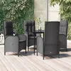 Image de vidaXL Ensemble à manger de jardin coussins 5pcs Noir Résine tressée, ensemble de salle à manger, ensemble de salle à manger d'extérieur, ensemble de mobilier d'extérieur