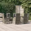 Image de vidaXL Ensemble à manger jardin et coussins 7 pcs Noir et gris Rotin, ensemble de salle à manger, ensemble de salle à manger 3185202