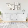 Image de vidaXL Buffets 3 pcs, Armoires Latérale avec Rangement, Meubles de Salle de Séjour Salon Intérieur, Moderne, Blanc Bois d'Ingénierie