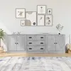 Image de vidaXL Buffets 3 pcs gris béton bois d'ingénierie, meuble, placard, meuble latéral, meuble buffet, meuble de rangement, buffet de salon