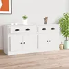Image de vidaXL Buffets 2 pcs, Meuble de Rangement, Armoire de Rangement, Organisateur Intérieur Salle de Séjour, Moderne, Blanc Bois d'Ingénierie
