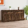 Image de vidaXL Buffets 2 pcs, Meuble de Rangement, Armoire de Rangement, Organisateur Intérieur Salon, Moderne, Chêne Fumé Bois d'Ingénierie