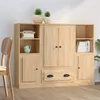 Image de vidaXL Buffets 3 pcs chêne sonoma bois d'ingénierie, armoire, armoire de rangement, buffet haut, armoire latérale, armoire haute, armoire console