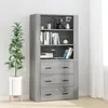 Image de vidaXL Buffet Haut, Armoire Latérale, Meuble de Rangement, Organisateur de Salon Salle de Séjour, Moderne, Sonoma Gris Bois d'Ingénierie