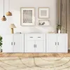 Image de Buffets 3 pcs Blanc Bois d ingénierie