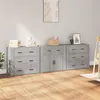 Image de vidaXL Buffets 3 pcs, Meubles de Rangement avec Tiroir, Armoires de Rangement, Organisateur Salon Intérieur, Moderne, Sonoma Gris Bois d'Ingénierie