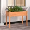 Image de vidaXL Jardinière avec doublure marron 118x59x76 cm bois massif sapin 364234