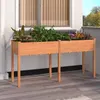 Image de vidaXL Jardinière avec doublure marron 161x45x76 cm bois massif sapin 364237