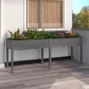 Image de vidaXL Jardinière avec doublure gris 203x53x76 cm bois massif de sapin 364241
