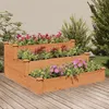 Image de Lit surélevé de jardin marron 120x120x56cm bois massif de sapin
