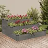 Image de vidaXL Lit surélevé de jardin gris 120x120x56 cm bois massif de sapin 364306