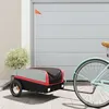 Image de Remorque de vélo noir et rouge 30 kg fer