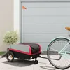 Image de Remorque de vélo noir et rouge 30 kg fer
