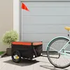 Image de Remorque de vélo noir et orange 30 kg fer