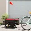 Image de Vidaxl Remorque à Vélo, Noir-Rouge, 30 kg, Fer