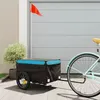 Image de Remorque de vélo noir et bleu 30 kg fer