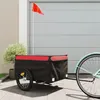 Image de Remorque de vélo noir et rouge 45 kg fer