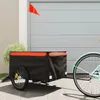 Image de Remorque de vélo noir et orange 45 kg fer