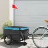 Image de Remorque de vélo noir et bleu 30 kg fer