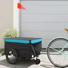Image de Remorque de Vélo, Noir-Bleu, 45 Kg, Fer