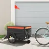 Image de Remorque de vélo noir et orange 45 kg fer