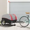 Image de Remorque de vélo noir et rouge 45 kg fer