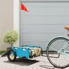 Image de Remorque de vélo bleu tissu oxford et fer