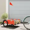 Image de Vidaxl Remorque de Vélo, Orange, Tissu Oxford et Fer