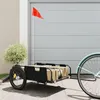 Image de Remorque de vélo noir tissu oxford et fer