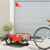 Image de Remorque de vélo orange tissu oxford et fer