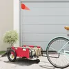 Image de Remorque de vélo rouge tissu oxford et fer
