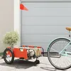 Image de Remorque de vélo orange tissu oxford et fer