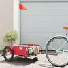 Image de Remorque de vélo rouge tissu oxford et fer