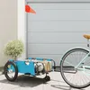 Image de Remorque de vélo bleu tissu oxford et fer