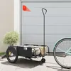 Image de Remorque de vélo noir tissu oxford et fer
